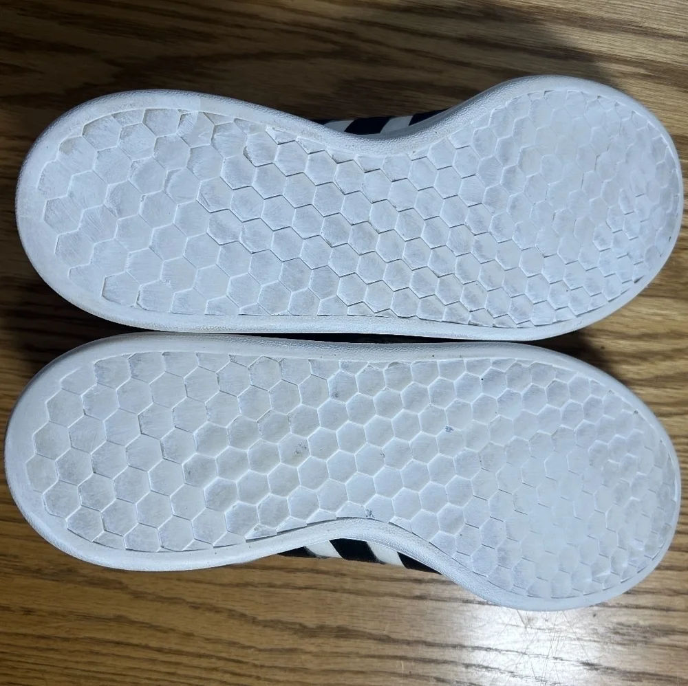 Size 10 White And Black Adidas Grand Court Shoes